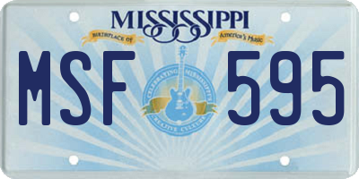 MS license plate MSF595