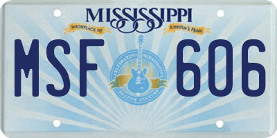 MS license plate MSF606