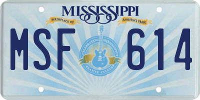 MS license plate MSF614