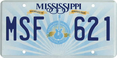 MS license plate MSF621