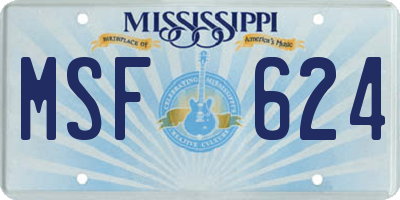 MS license plate MSF624