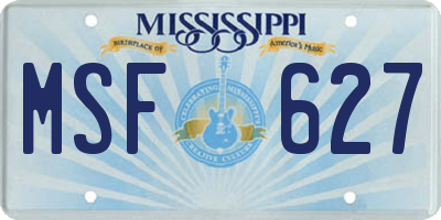 MS license plate MSF627