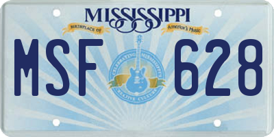 MS license plate MSF628