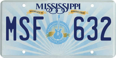 MS license plate MSF632