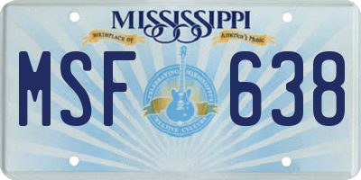 MS license plate MSF638