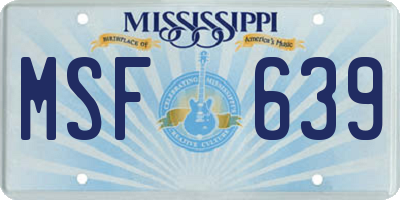 MS license plate MSF639