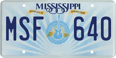 MS license plate MSF640
