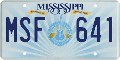 MS license plate MSF641