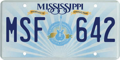 MS license plate MSF642