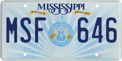 MS license plate MSF646