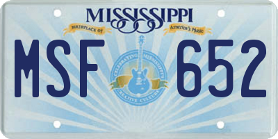 MS license plate MSF652