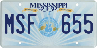 MS license plate MSF655
