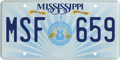 MS license plate MSF659