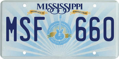 MS license plate MSF660