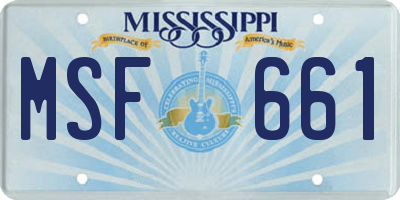 MS license plate MSF661
