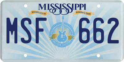 MS license plate MSF662
