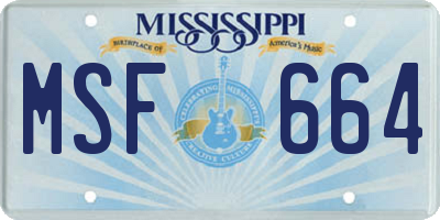 MS license plate MSF664