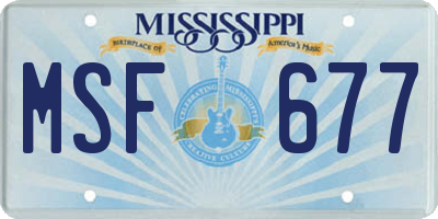 MS license plate MSF677