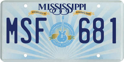 MS license plate MSF681