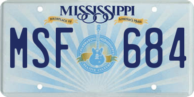 MS license plate MSF684