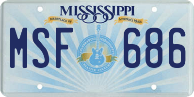 MS license plate MSF686