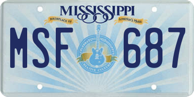 MS license plate MSF687