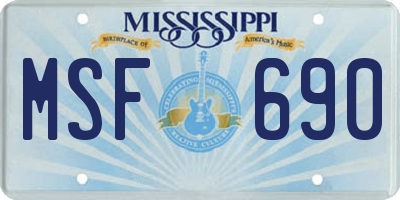 MS license plate MSF690