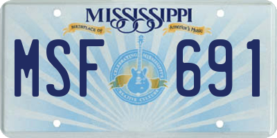 MS license plate MSF691
