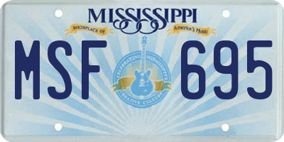 MS license plate MSF695