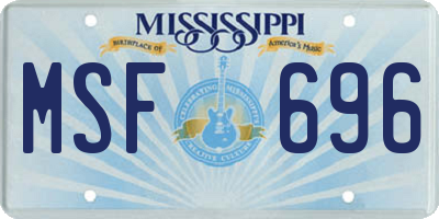 MS license plate MSF696