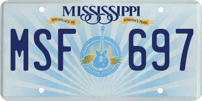 MS license plate MSF697