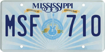 MS license plate MSF710