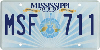 MS license plate MSF711