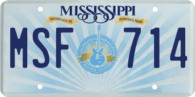 MS license plate MSF714