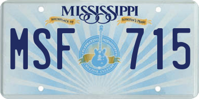 MS license plate MSF715