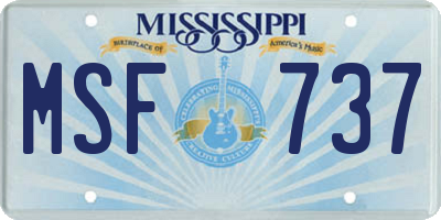 MS license plate MSF737