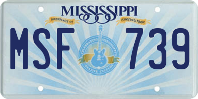 MS license plate MSF739