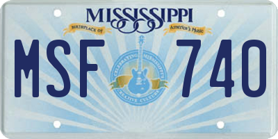 MS license plate MSF740
