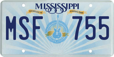 MS license plate MSF755