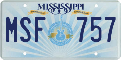 MS license plate MSF757