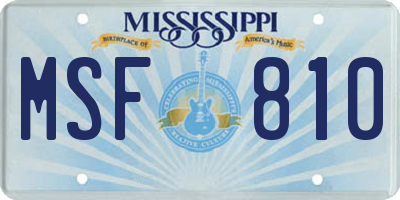 MS license plate MSF810