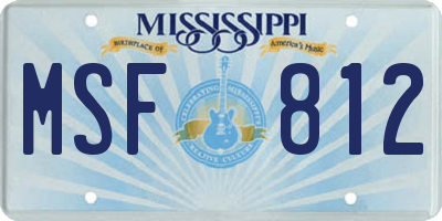 MS license plate MSF812