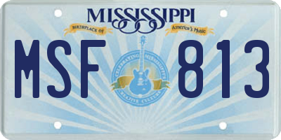MS license plate MSF813