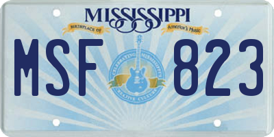 MS license plate MSF823