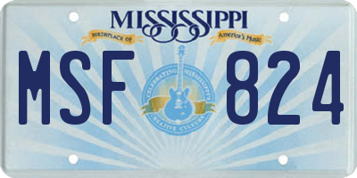 MS license plate MSF824