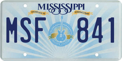 MS license plate MSF841