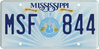 MS license plate MSF844