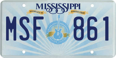 MS license plate MSF861