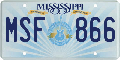 MS license plate MSF866