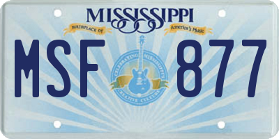 MS license plate MSF877